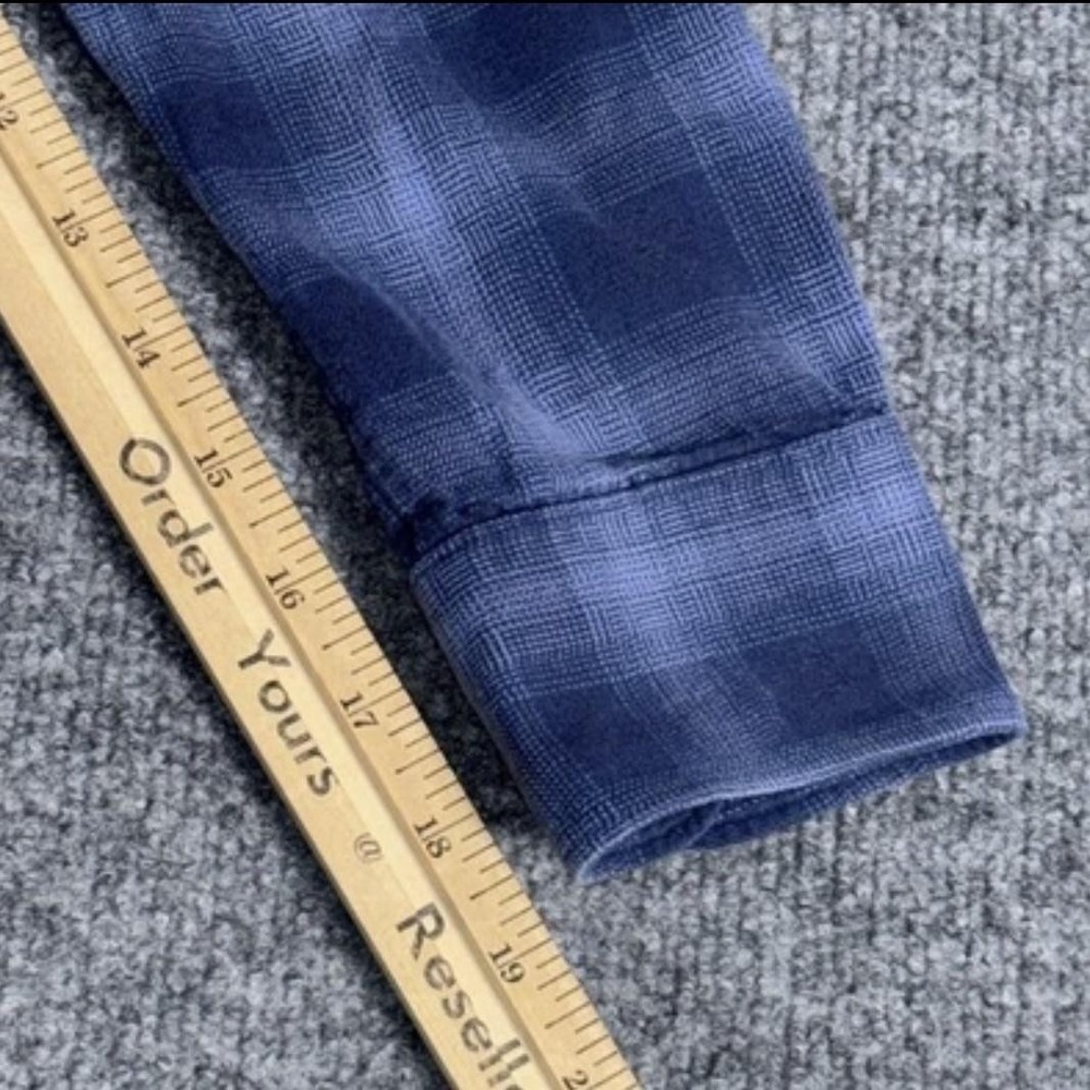 T.M. Lewin Shirt Mens Medium Blue Plaid Brushed Cotton Button Down Long Sleeve - Picture 16 of 16